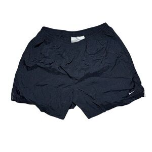 Nike Vintage Men’s Grey Tag 100% Nylon Black Athletic Shorts Size Large